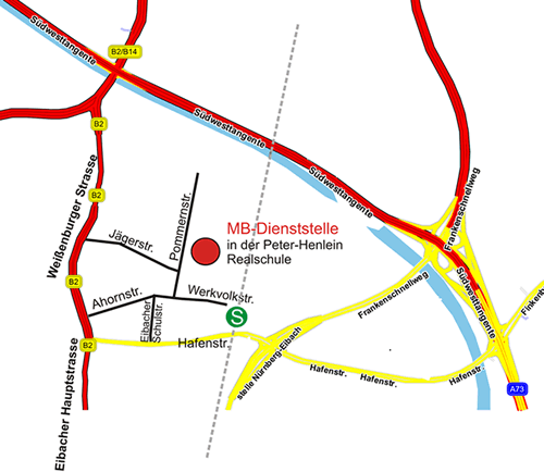 Lageplan der Dienststelle (Mittelfranken) Link zeigt Detailansicht